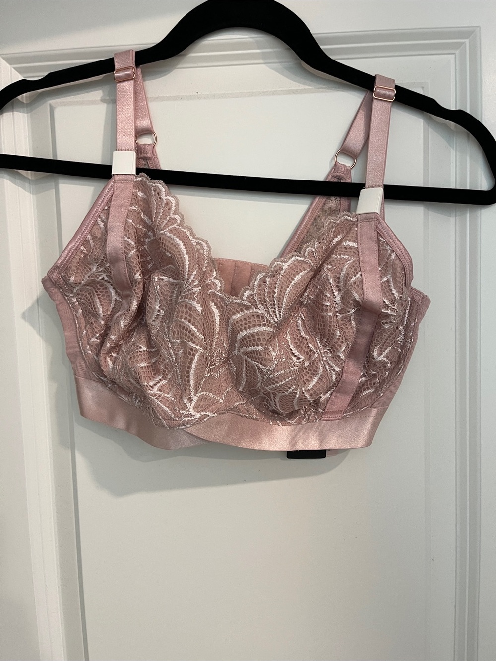 HOT MILK Blush Pink Lace Longline Bralette